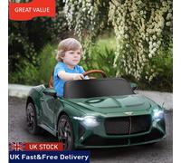 HOMCOM Bentley Bacalar officially Licensed 12V Kids Electric Ride-On w/ Remote - Green | TJ Hughes Grey