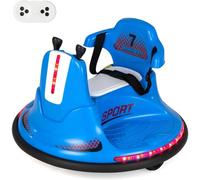 Electric Ride On Bumper Car With Colourful Lights & Remote Control Gymax Blue One Size