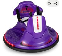Electric Ride On Bumper Car With Colourful Lights & Remote Control Gymax Purple One Size