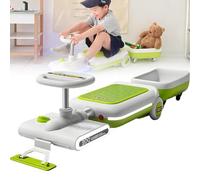 Electric Ride-On Go Kart for Kids with Floor Cleaning Function, Portable Indoor Use Educational Toy