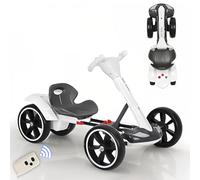 Electric Ride-On Kart for Children, Adjustable Seat and Steering Wheel with Music Feature, Foldable Design for Easy Storage