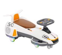 Electric Ride On Wiggle Car for Kids Toddlers with Light Music,2 in 1 360 Steering Wheel Powered Swing Twist Car Indoor & Outdoor,Anti-Rollover,Garden Games,Gifts for Boys & Girls 3+