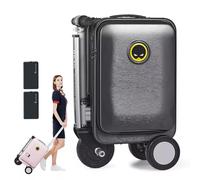 Electric Rideable Suitcase, 20 Inch, 2 Batteries, App Control, External Charging Port, Removable Battery, Load 110kg, Black