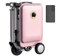 Electric Rideable Suitcase, 20'' Ride on Scooter Luggage for Adults, with Removable Battery, USB Charging expandable Carry on Luggage with Wheels, Load-Bearing Capacity 110kg Pink-with1battery