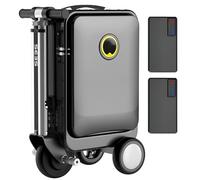 Electric Rideable Suitcase, 20'' Ride on Scooter Luggage for Adults, with Removable Battery, USB Charging expandable Carry on Luggage with Wheels, Load-Bearing Capacity 110kg Black-with2battery