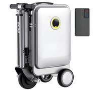 Electric Rideable Suitcase, 20'' Ride on Scooter Luggage for Adults, with Removable Battery, USB Charging expandable Carry on Luggage with Wheels, Load-Bearing Capacity 110kg Silver-with1battery