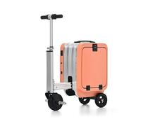 Electric Rideable Suitcase 20L with TSA Lock - Smart Motorised Cabin Luggage with Removable Battery, USB Port, 8km/h Max Speed (Orange)