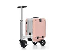 Electric Rideable Suitcase 20L with TSA Lock - Smart Motorised Cabin Luggage with Removable Battery, USB Port, 8km/h Max Speed (Pink)