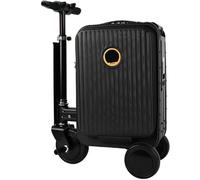 Electric Rideable Suitcase Scooter - Lightweight Luggage for Adults with Battery, TSA Lock, USB Port - Ideal for Travel, Silver