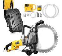Electric Ring Saw Wall Cutter, 8000W High Power with Water Cooling, 290mm Depth for Concrete, Marble, Brick, Includes Blades