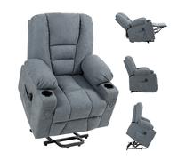 Electric Riser Recliner Chair Lift Armchair Remote Control Light Grey Fabric