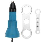 Electric Riveter Conversion Head Turns Hand Pneumatic Rechargeable Drill into Riveting Tool in Seconds with Hexagonal Spanner 4 Nozzles Multi-Functional Core-Pulling Rivet