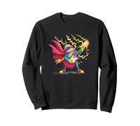 Electric Rock Guitar Costume with Cool Hero in Cape Sweatshirt
