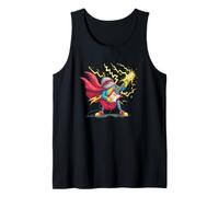 Electric Rock Guitar Costume with Cool Hero in Cape Tank Top