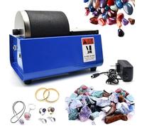 Electric Rock Tumbler for Gemstones Polishing, Leakproof Rubber Barrel & Dual-Wheel Drive for Noise Reduction, Ideal for Geology Mineral Metal Enthusiasts