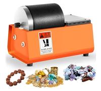 Electric Rock Tumbler Machine for Stone Polishing, Adjustable Speed, Strong Power, Low Noise, Vibration, Leakproof Rubber Barrel, Ideal for Coins and Stones
