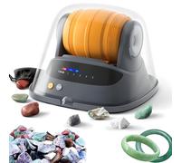 Electric Rock Tumbler Machine - Gemstone Polisher with Noise Reduction Cover, Includes Polishing Grits & Jewelry Fastenings for Geology Enthusiasts