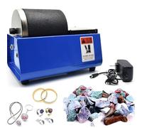 Electric Rock Tumbler Machine, Gemstones Polisher with Leakproof Rubber Barrel, Durable Motor/Dual-Wheel Drive/Noise Reduction Barrel, Stone Polishing Machine for Geology Crystals, Glass, Metal