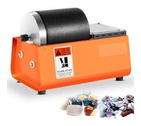 Electric Rock Tumbler, Rock Tumbler Kit, 16W Electric Rubber Barrel Polisher, Adjustable Speed, Uniform Vibration, Low Noise for Crystals, Stone, Glass, Metal