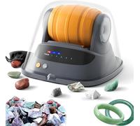 Electric Rock Tumbler with Noise Reduction Cover and Timed Function, Includes Polishing Grits for Geology Enthusiasts and Children