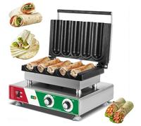 Electric Roll Maker - Timer & Temp Control, Non-Stick for Egg Rolls & Waffle Cones, Ideal for Food Trucks & Snack Bars (3000W, 220V)