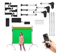 Electric Roller Background Support System Kit - Floorstanding and Wall Mount Backdrop Holder with Remote Control and Backdrop Rollers
