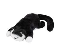 AWHAO Electric Rolling Cat Toy Adorable Laughing Teaching Prop Stuffed Animal Cuddly Cat for Kids Toy Holiday, black