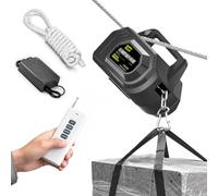 Electric Rope Climbing with Remote Control and Rechargeable Battery，Portable Hoist, Battery Power Winch, 14m/min, for Large Lifting High-altitude Work Outdoor Cleaning