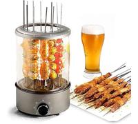 Electric Rotating Barbecue Skewer Oven, Smokeless Vertical Rotisserie with 12 Skewers, Automatic Rotation & Timer, Removable for Easy Cleaning, Ideal for Parties & Outdoor Cooking
