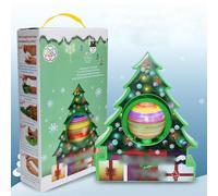 Electric Rotating Christmas Tree Ball Set with Light and Music for Interactive Holiday Decoration and Creative Drawing