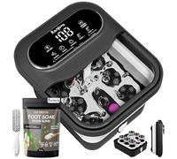 Electric Rotating Foot Massage Tea Tree Oil Epsom Salt Foot Soaker Collpaisble Bath Massager with Heat Bubbles Temperature Control 24 Shiatsu Massage Balls