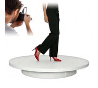 Electric Rotating Platform (42/52/60cm), Rotating Display Stand (45°/90°/180°/360°), Remote Control + Adjustable: Angle | Speed | Direction, Load 100KG, for Showcases,52cm,White