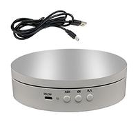 Electric Rotating Turntable for Photography, 45/90/180/360 Degree Adjustable Motorized Rotating Stand Display Table for Live Video Automatic Revolving Platform Product Display Table (White)