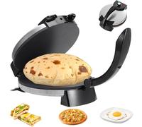 Electric Roti Maker, 2000W Multipurpose Tortilla Press with Adjustable Temperature & Double-sided Heating, Non-Stick Plates for Easy Chapati Making, 12-inch Size