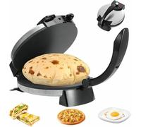 Electric Roti Maker, 2000W Tortilla Press with Adjustable Temperature, Double-Sided Heating, Non-Stick Plates for Easy Chapati Making, 12-Inch Size