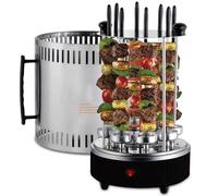 Electric Rotisserie Grill, 360° Rotating Vertical Smokeless Indoor BBQ with 12 Forks, Easy Clean for Kebabs Skewers Fish Roasts