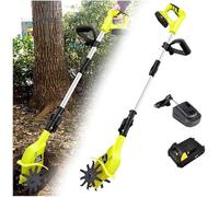 Electric Rototiller - Lithium Battery Rechargeable Cordless Tiller Cultivator for Allotments, Lawns, Gardens - 25cm Depth x 10cm Width