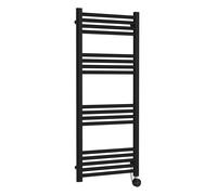 Electric Round Heated Towel Rail 1200x500, Matt Black