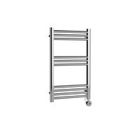 Electric Round Tube Heated Towel Rail with 10 Bars, 800mm x 500mm, Chrome