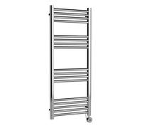 Electric Round Tube Heated Towel Rail with 17 Bars, 1200mm x 500mm, Chrome