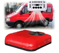 Electric RV Rooftop Air Conditioner 12V Parking Cooling System Dc Air Conditioner For Minivans, Campers, Trucks, Buses, Easy To Install(Red)
