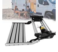 Electric RV Step with LED Light, Heavy Duty Aluminum, 440lbs Load Capacity, Automatic Folding Caravan Stairs, Switch & Door Control for Easy Access