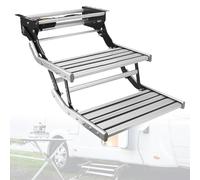 Electric RV Step with LED Lighting, Double Layer, Retractable Aluminum Alloy for RV Trailers, Campers, and Motorhomes