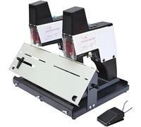 Electric S-Addle Stapler, Automati Rapid Stapler Binder Machine with Pedal, Adjustable Thickness 100mm, 1-9 Levels of Intensity Adjustable, for Home School Office Business,Doublehead