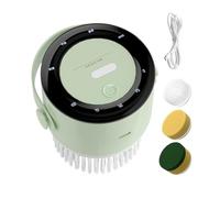 Electric S Pin Scrubber, Cordless Rechargeable Brush, 9x9x8cm, Power Cleaning Scrubber, Automatic S Pin Brush, 3 Replaceable Heads, Bathroom Tile Bathtub Cleaning