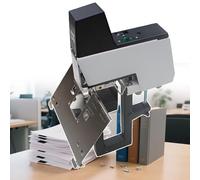 Electric Saddle Stapler - 80/Min Speed, 210 Staples, Instant Flat/Saddle Switch, 100mm Depth, ±0.1mm Precision, Automatic Binding Machine for Manuals/Booklets