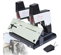 Electric Saddle Stapler for Flat and Saddle Binding, Adjustable Thickness and Depth, Binds 40 Sheets, Rapid Pedal Operation