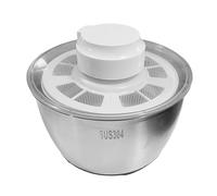 Electric Salad Spinner, 5L Stainless Steel Lettuce Spinner Fruit Vegetable Washer Dryer with Washing Basket and Serving Bowl Portable Salad Spinner for Home Kitchen