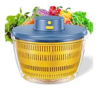 Electric Salad Spinner Large,4L Large Capacity Fruit Vegetable Strainer Spinner,USB Electric Salad Lettuce Spinner,Automatic Compact Salad Cleaner and Dryer for Home Kitchen(Blue)
