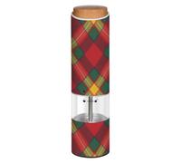 Electric Salt and Pepper Grinde Red and Green Plaid